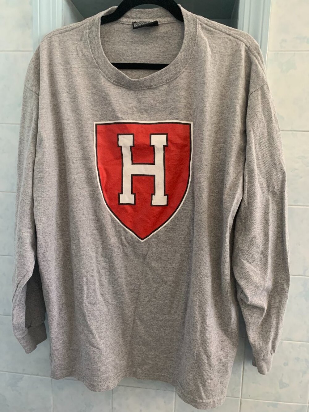 HARVARD Men's XL Long Sleeve Cotton T-Shirt Like New